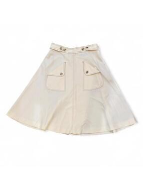 60s cream wrap midi skirt Sz. S/M